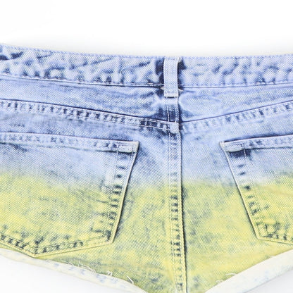 Topshop Womens Blue  Denim Hot Pants Shorts Size 28 in