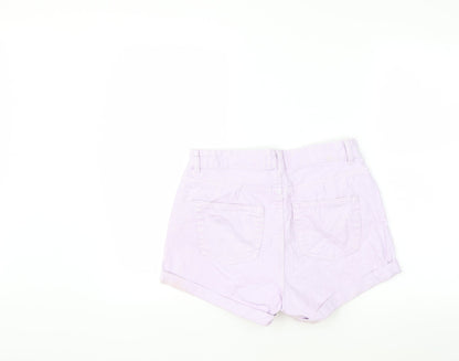 Denim & Co. Womens Purple  Denim Cut-Off Shorts Size 12