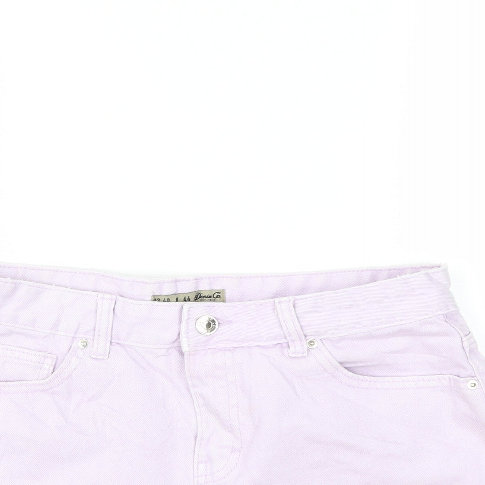 Denim & Co. Womens Purple  Denim Cut-Off Shorts Size 12