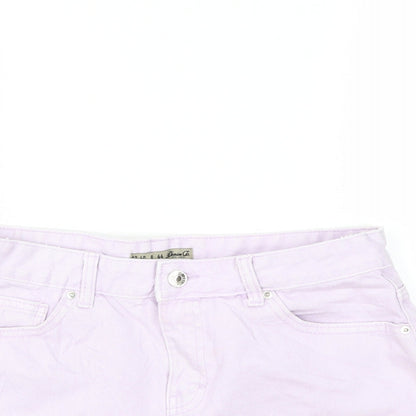 Denim & Co. Womens Purple  Denim Cut-Off Shorts Size 12