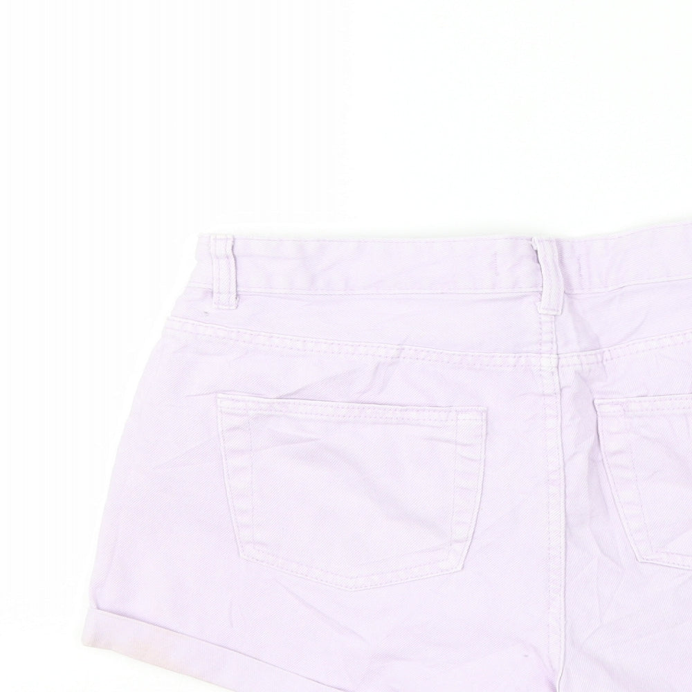 Denim & Co. Womens Purple  Denim Cut-Off Shorts Size 12