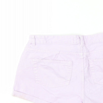Denim & Co. Womens Purple  Denim Cut-Off Shorts Size 12