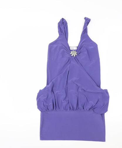 Womens UK Size 12 Quiz Purple Basic Blouse