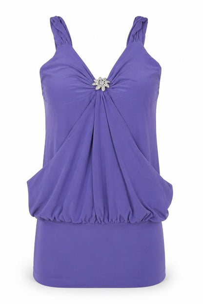 Womens UK Size 12 Quiz Purple Basic Blouse