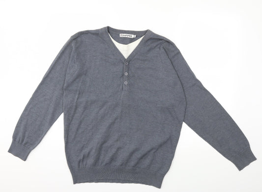 Rapid Fire Mens Grey  Knit Pullover Jumper Size XL