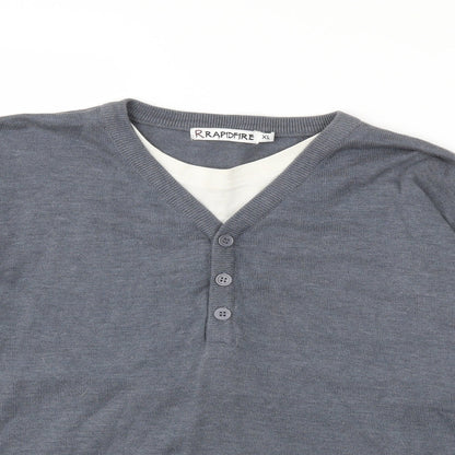 Rapid Fire Mens Grey  Knit Pullover Jumper Size XL
