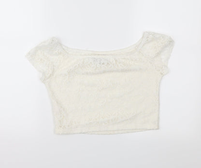 Primark Womens Ivory  Lace Basic Blouse Size 10