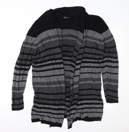 Bonmarché Womens Black Striped Knit Cardigan Jumper Size L