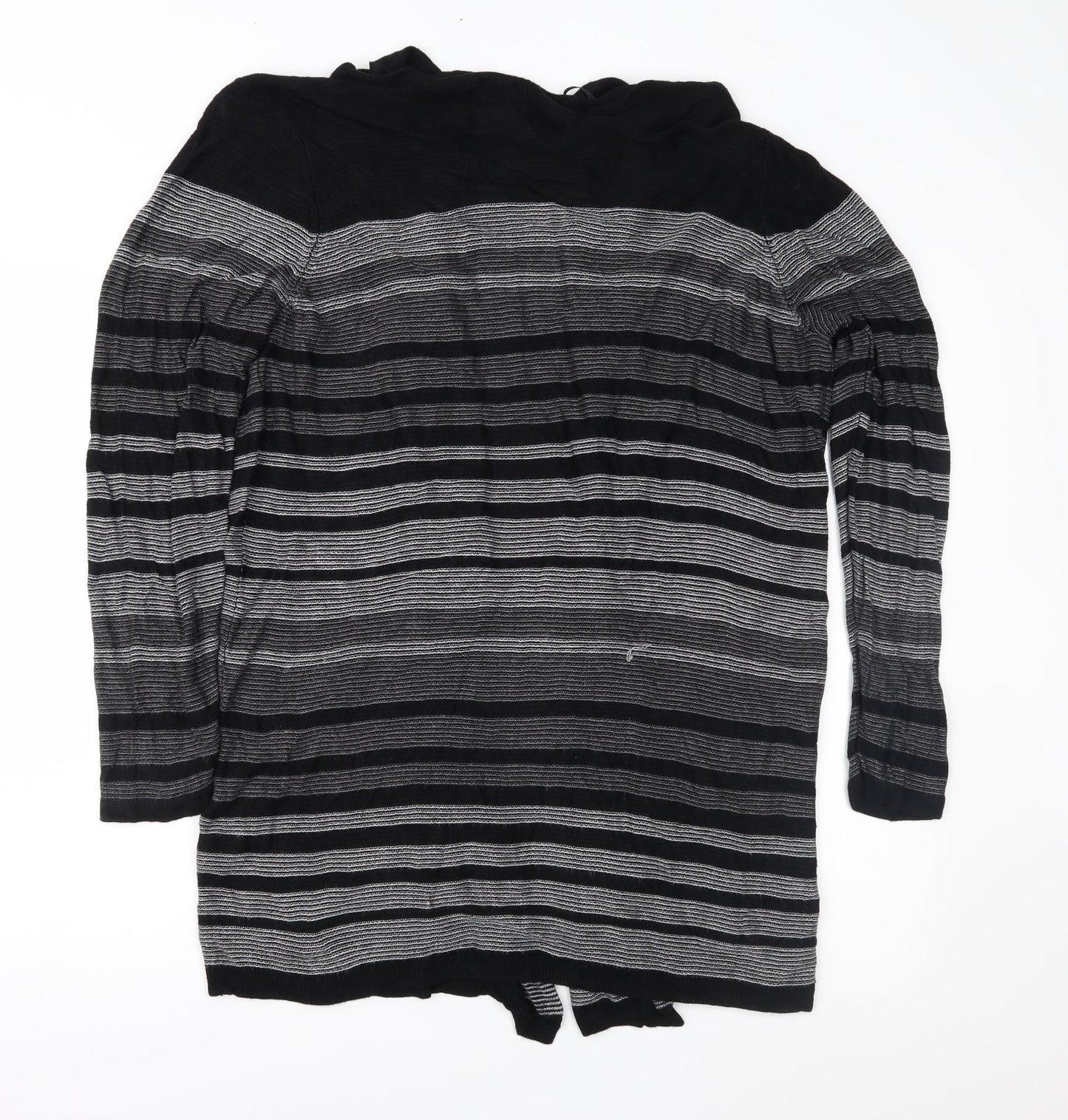 Bonmarché Womens Black Striped Knit Cardigan Jumper Size L