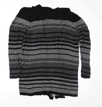 Bonmarché Womens Black Striped Knit Cardigan Jumper Size L