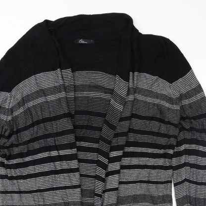Bonmarché Womens Black Striped Knit Cardigan Jumper Size L