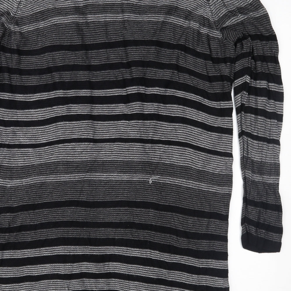 Bonmarché Womens Black Striped Knit Cardigan Jumper Size L