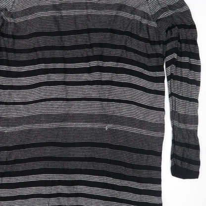 Bonmarché Womens Black Striped Knit Cardigan Jumper Size L