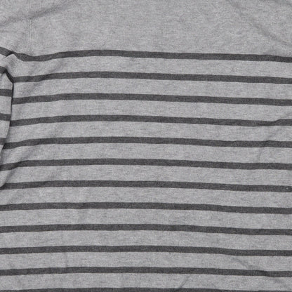 Minuet Womens Grey Striped Knit Pullover Jumper Size L