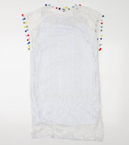 My Dress Room Womens White Geometric Lace Shift  Size XL