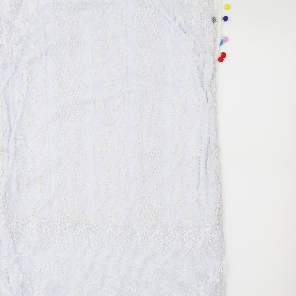 My Dress Room Womens White Geometric Lace Shift  Size XL