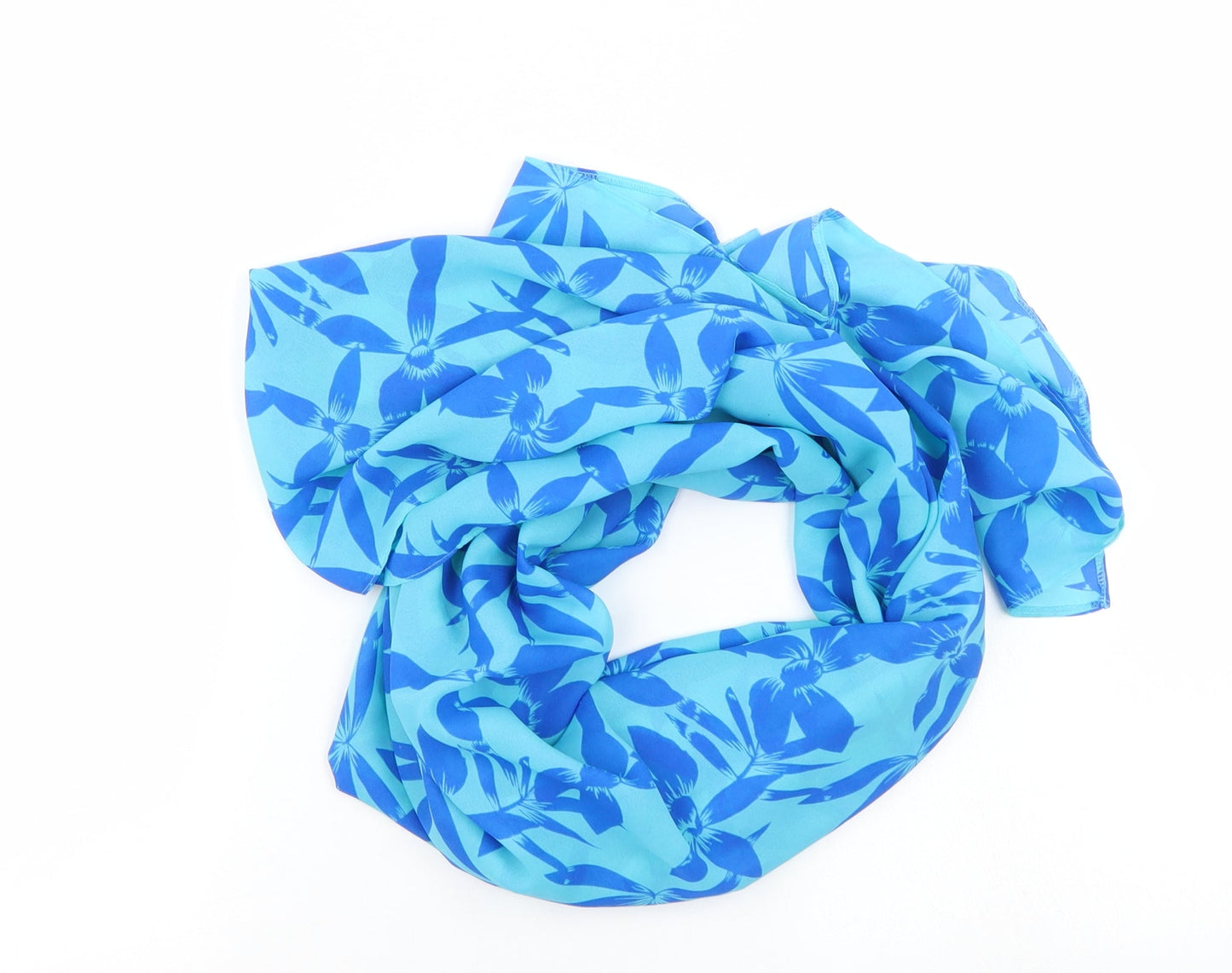 Preworn Womens Blue Floral   Shawl/Wrap