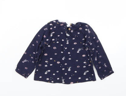 Zara Girls Blue  Rayon Basic T-Shirt Size 12 Months