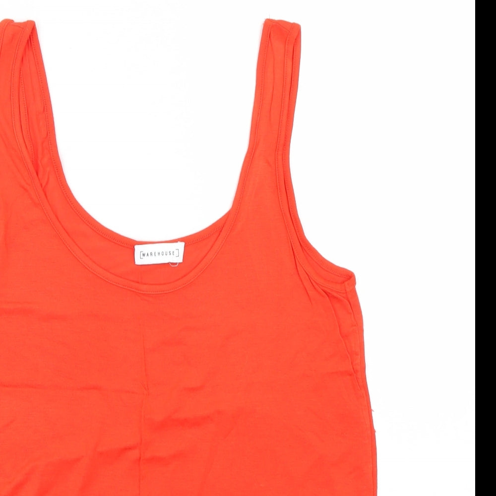 Womens UK Size 8 Warehouse Orange Basic Tank