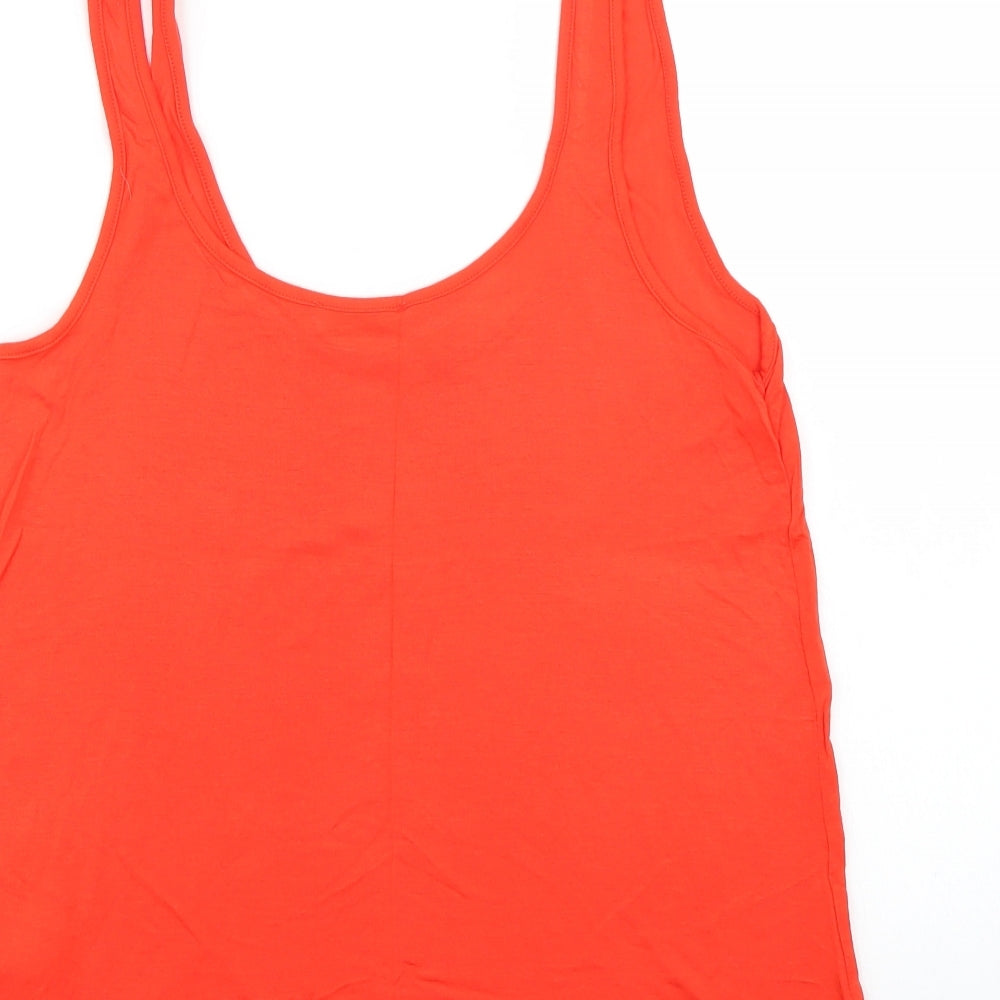 Womens UK Size 8 Warehouse Orange Basic Tank