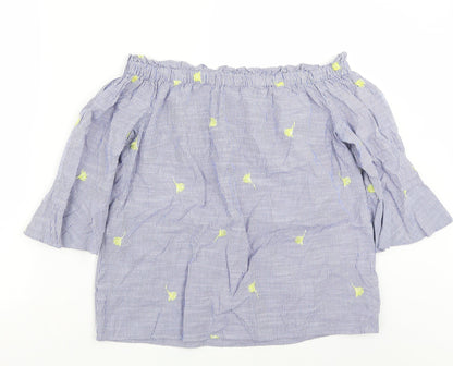 F&F Womens Blue Striped  Basic T-Shirt Size 10