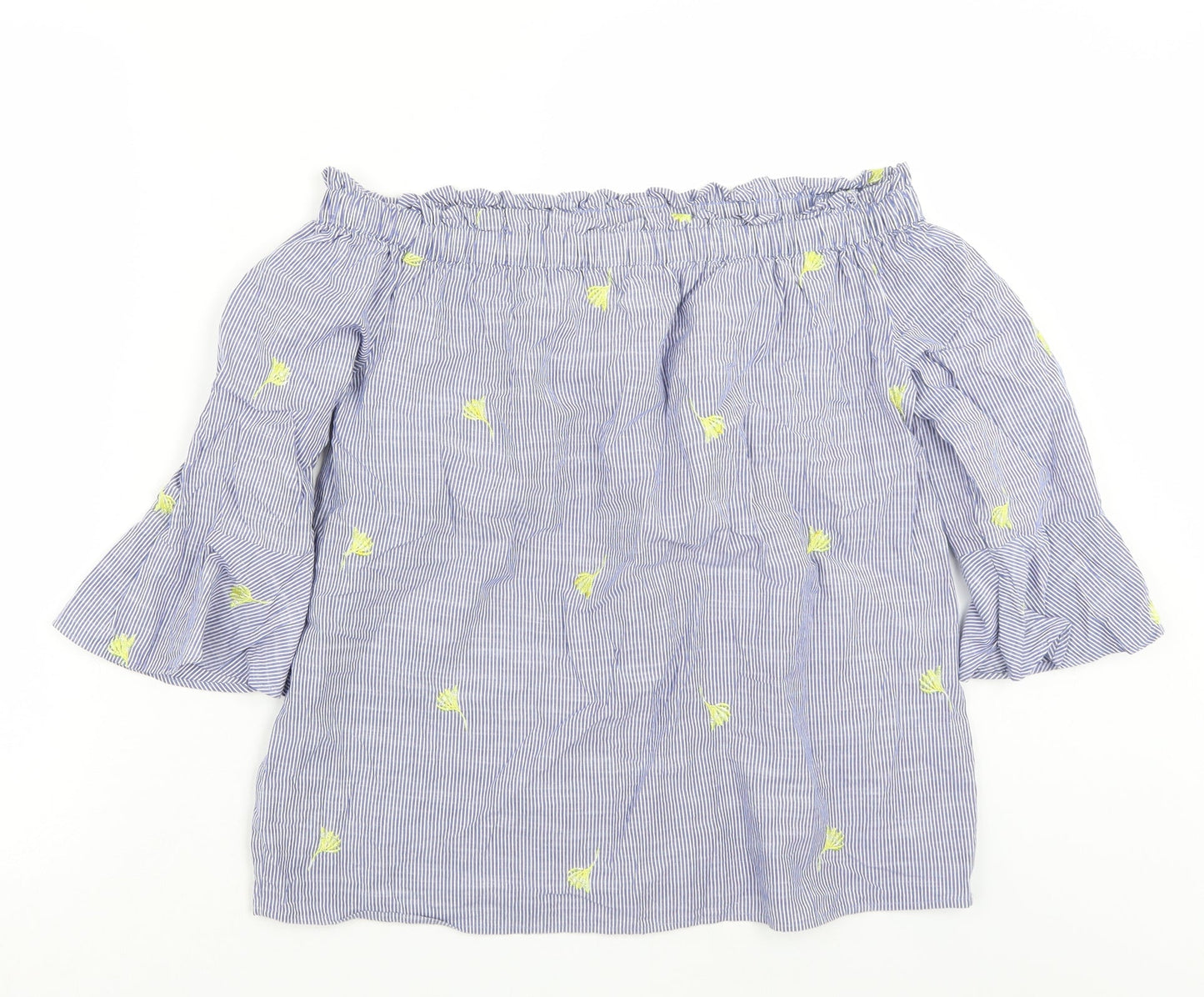 F&F Womens Blue Striped  Basic T-Shirt Size 10