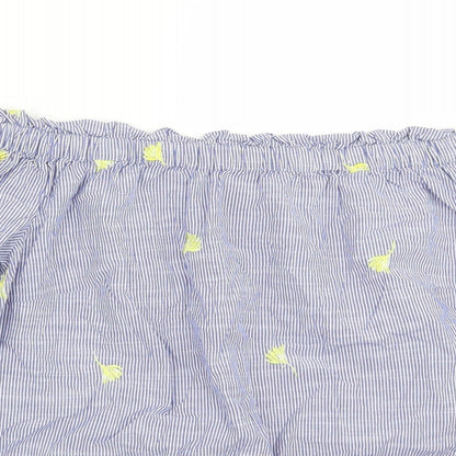 F&F Womens Blue Striped  Basic T-Shirt Size 10