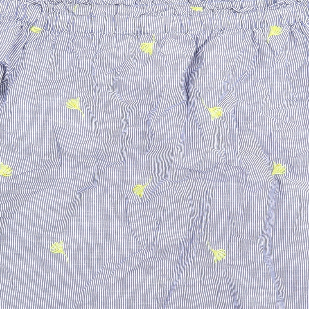 F&F Womens Blue Striped  Basic T-Shirt Size 10