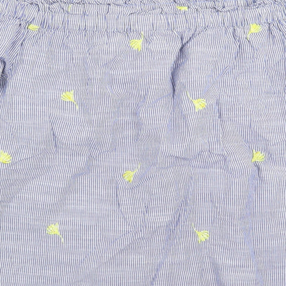 F&F Womens Blue Striped  Basic T-Shirt Size 10