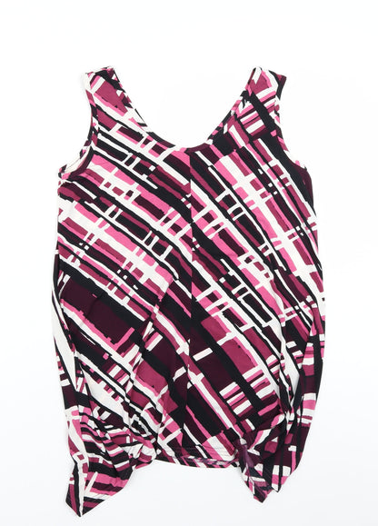 Womens UK Size M Reflections Pink Basic T-Shirt