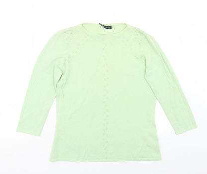 Womens UK Size S Karen Scott Green Basic T-Shirt
