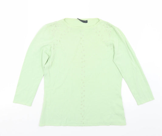 Womens UK Size S Karen Scott Green Basic T-Shirt