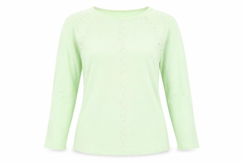 Womens UK Size S Karen Scott Green Basic T-Shirt
