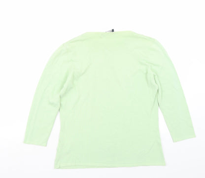 Womens UK Size S Karen Scott Green Basic T-Shirt