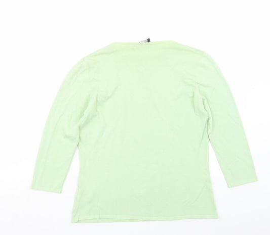 Womens UK Size S Karen Scott Green Basic T-Shirt