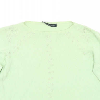 Womens UK Size S Karen Scott Green Basic T-Shirt