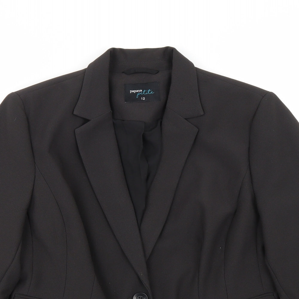 Papaya Womens Black   Jacket Coat Size 12