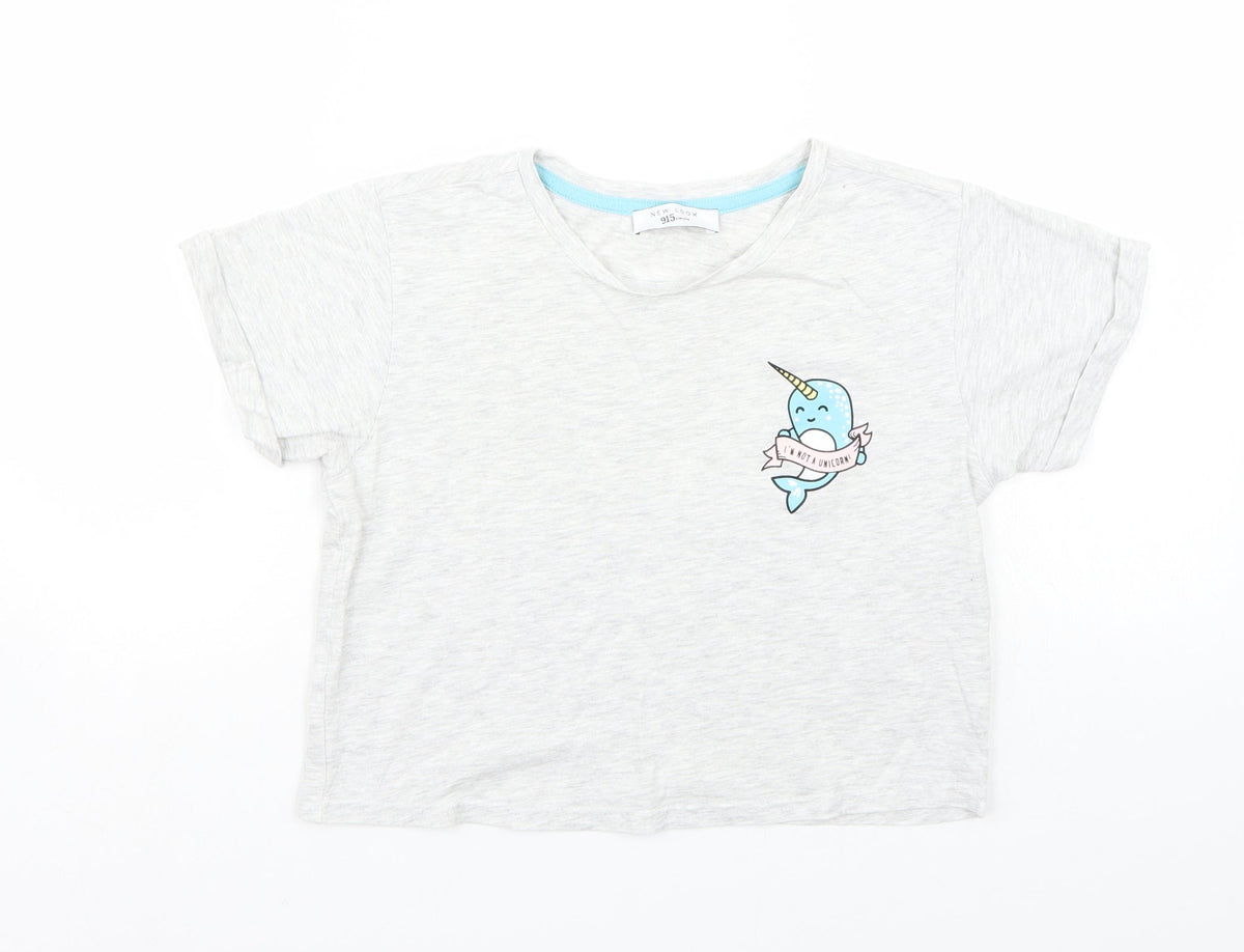 New Look Girls Grey   Basic T-Shirt Size S