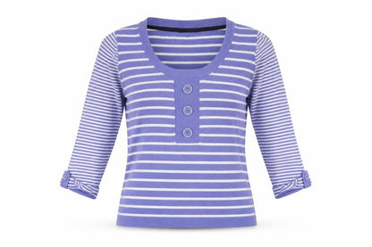 David Emanuel Womens Blue Striped  Pullover Jumper Size 10