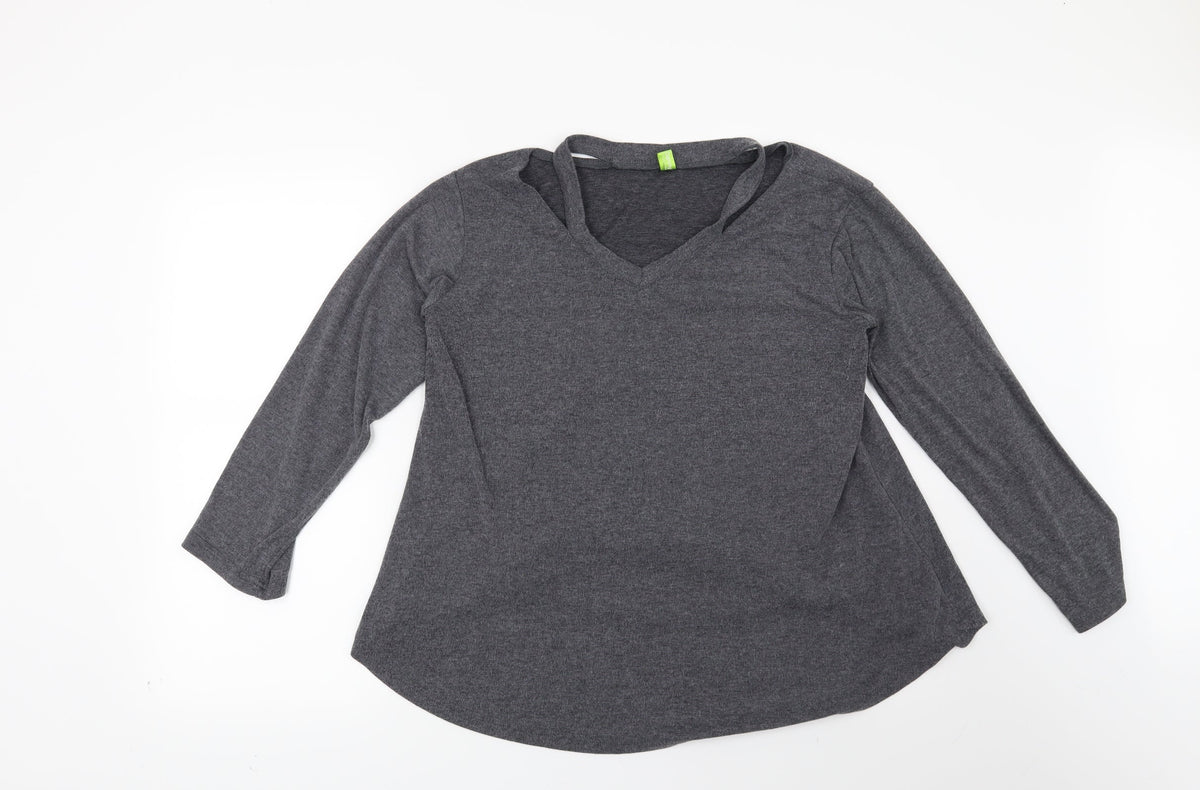 Womens Grey   Pullover Sweatshirt Size L
