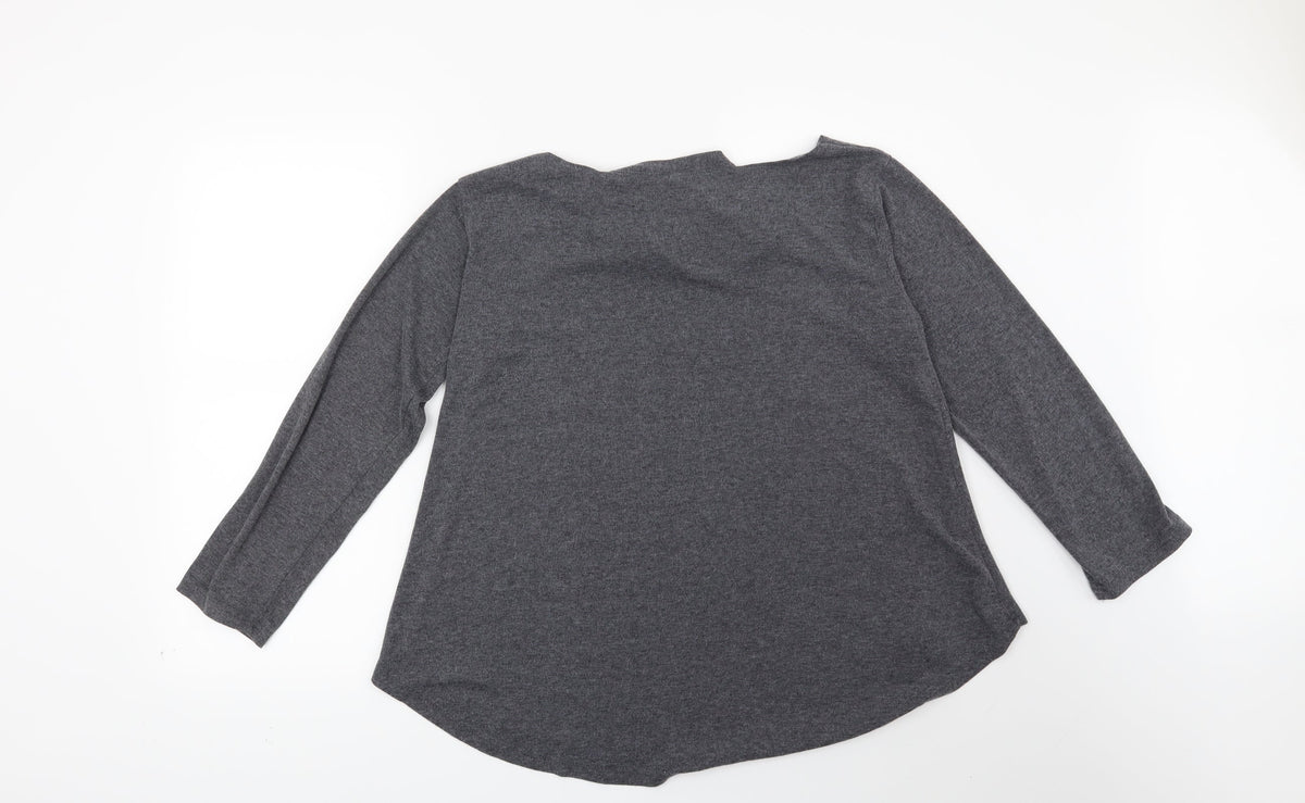 Womens Grey   Pullover Sweatshirt Size L