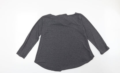 Womens Grey   Pullover Sweatshirt Size L