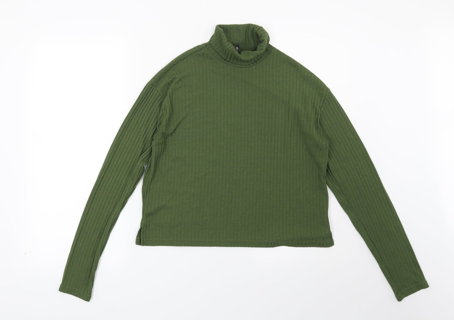 H&M Womens Green Striped  Pullover Sweatshirt Size S