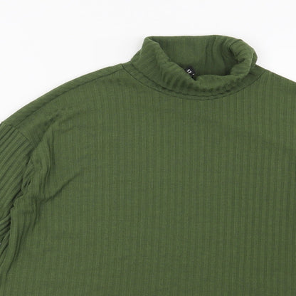 H&M Womens Green Striped  Pullover Sweatshirt Size S