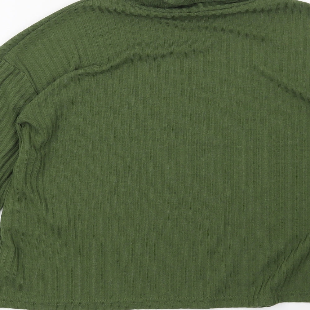H&M Womens Green Striped  Pullover Sweatshirt Size S
