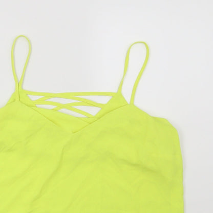 Womens UK Size 8 New Look Yellow Basic Blouse