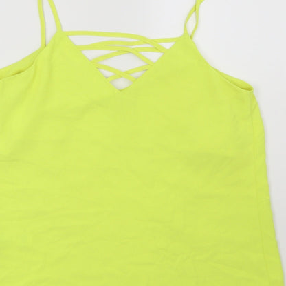Womens UK Size 8 New Look Yellow Basic Blouse