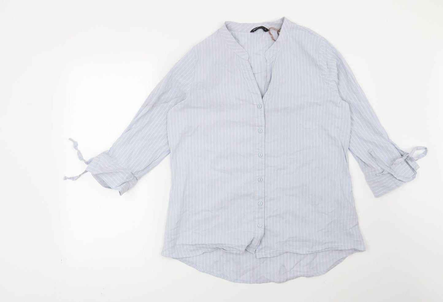 Womens UK Size L Preworn Blue Basic Button-Up