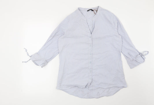 Womens UK Size L Preworn Blue Basic Button-Up