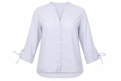 Womens UK Size L Preworn Blue Basic Button-Up